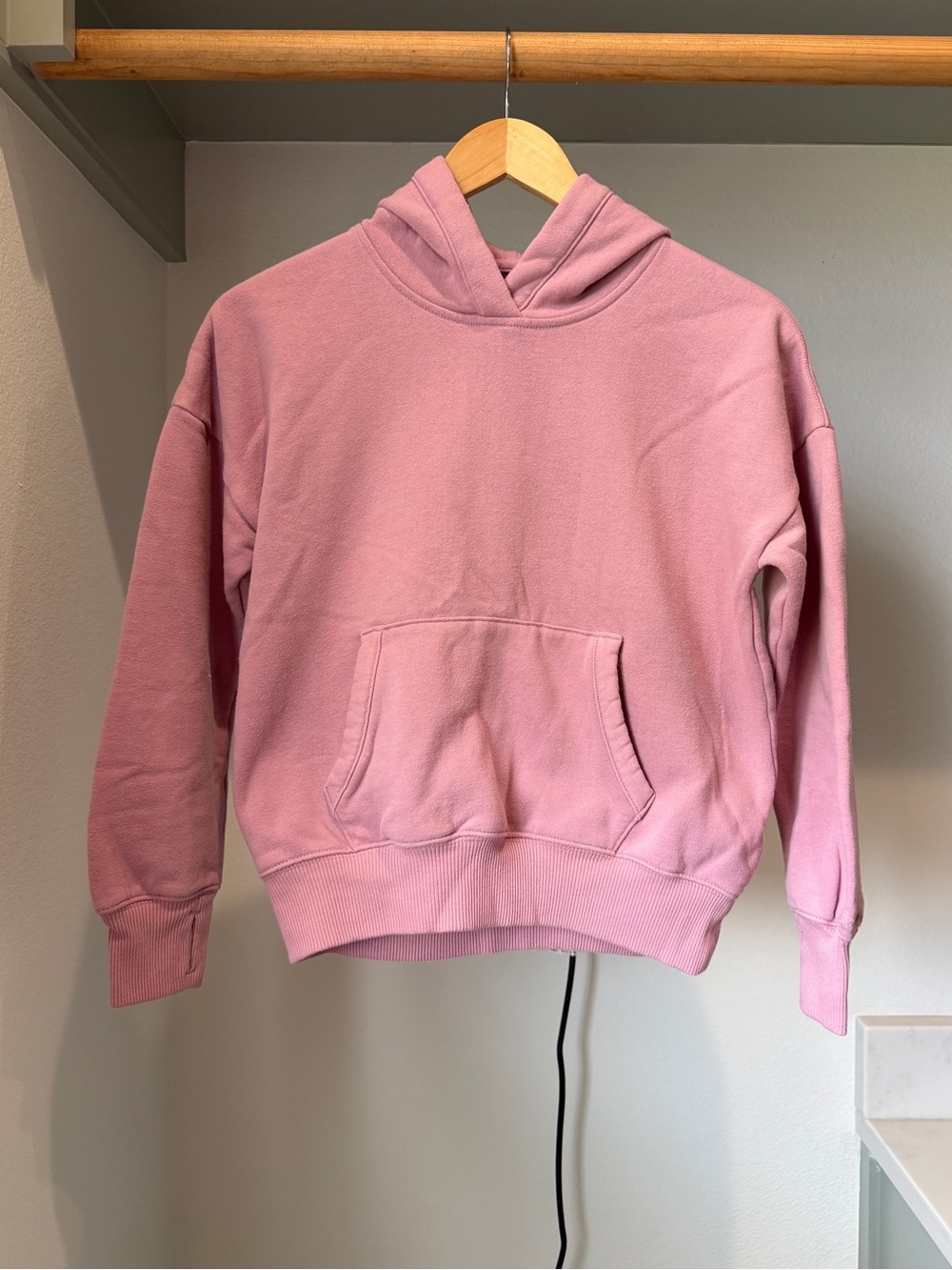 NWOT Abercrombie Kids Pink Pullover Hoodie, size 13/14